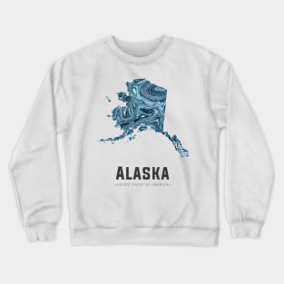 Alaska state map abstract Blue Crewneck Sweatshirt